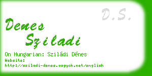 denes sziladi business card